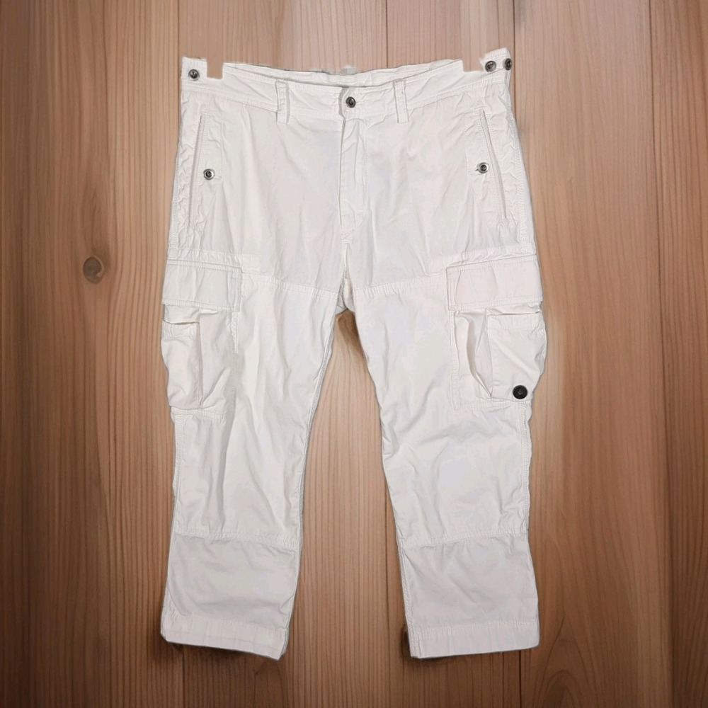 Ralph Lauren Cargo Combat Pants Men's 36x28* White Adjustable Y2K VTG